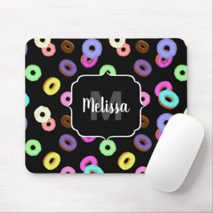 Mousepad Legal e divertido padrão de rosquinhas colorido pr