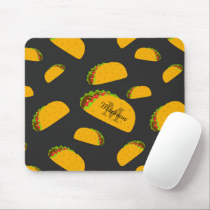 Mousepad Legal e divertido padrão do taco yummy Monograma