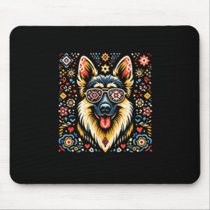 Mousepad Legal German shepherd Estilo de Arte Folha do Cach