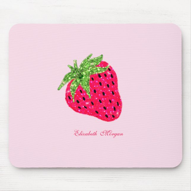 Mousepad Legal Glitter Morango Rosa (Frente)