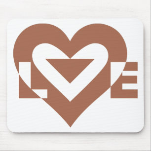 Mousepad Legal Gráfico de Amor, Mocha Brown