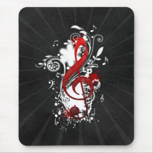 Mousepad Legal notas musicais pontilhadas flores
