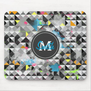 Mousepad Legal padrão de triângulos geométricos dos mono