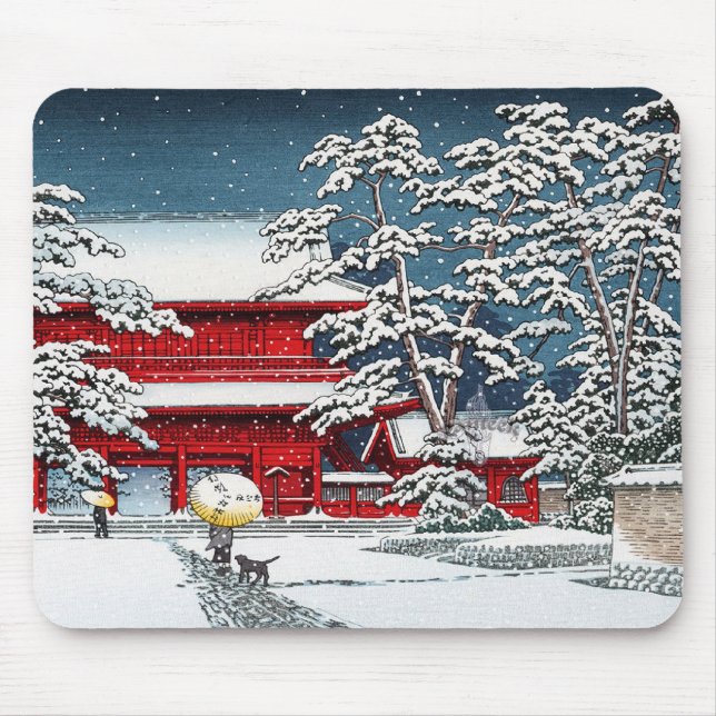 Mousepad Legal templo de inverno no Japão cenário de kyoto  (Frente)