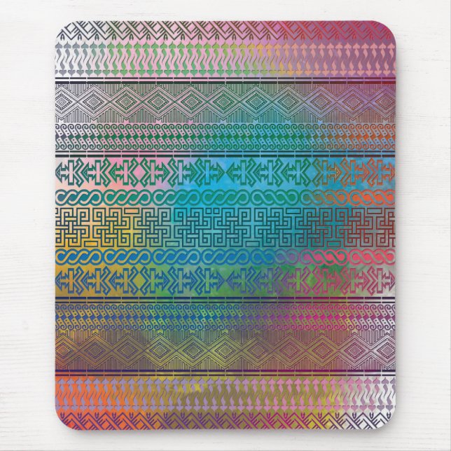 Mousepad Legal tendência Aztec padrão geométrico colorido (Frente)