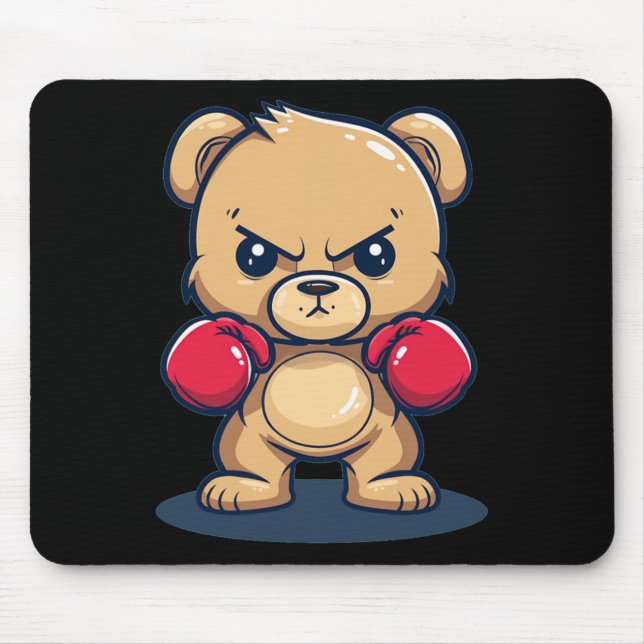 Mousepad Legal Urso Com Este Figurino De Luvas De Boxim (Frente)