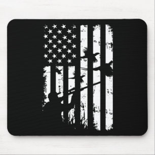 Mousepad Legal Waterfowl American Vintage Usa Flag Pheasant