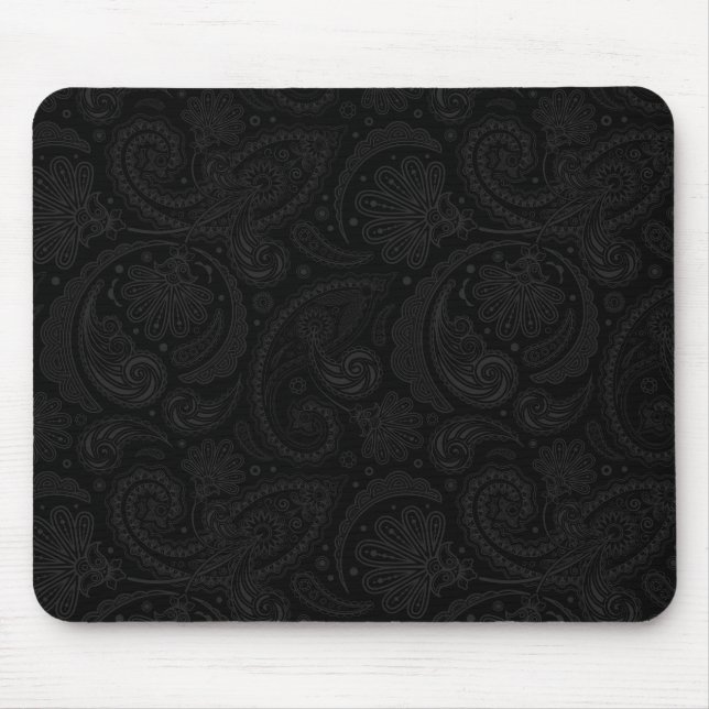 Mousepad Leggens de padrão de paisley preto (Frente)