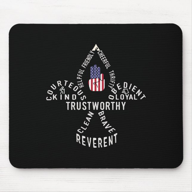 Mousepad Lei de Escotismo da Bandeira da América (Frente)