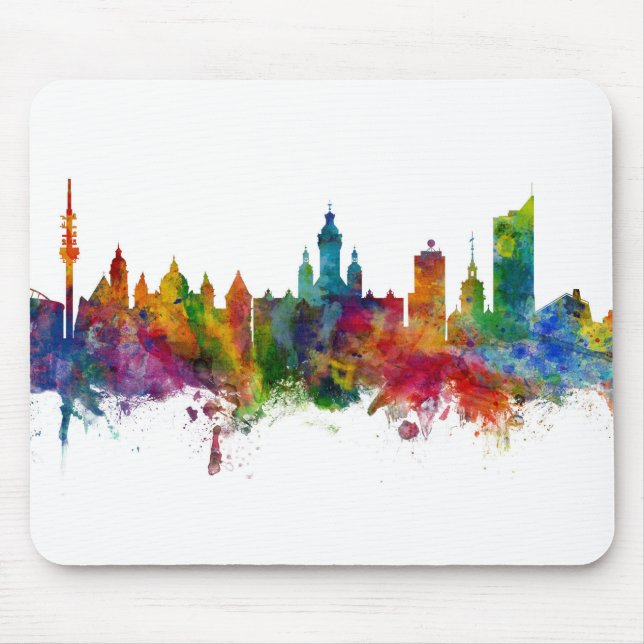 Mousepad Leipzig Alemanha Skyline (Frente)