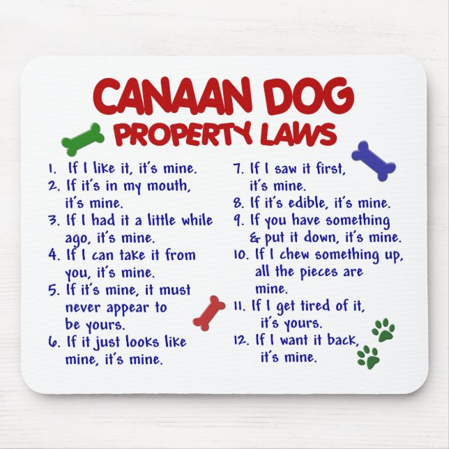 Mousepad Leis 2 da propriedade do CÃO de CANAAN (Frente)