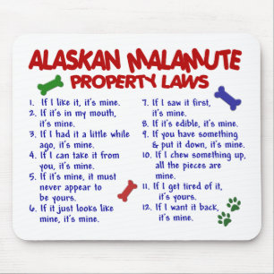 Mousepad Leis 2 da propriedade do MALAMUTE DO ALASCA