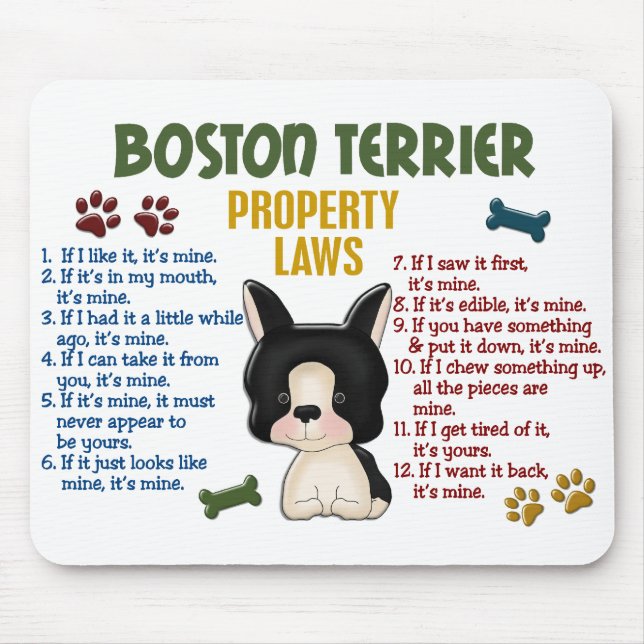 Mousepad Leis 4 da propriedade de Boston Terrier (Frente)
