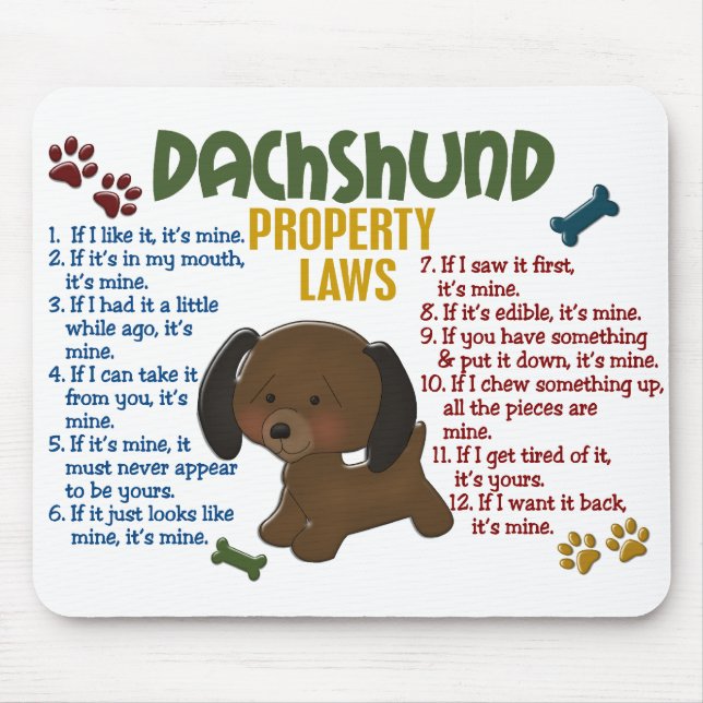 Mousepad Leis 4 da propriedade do Dachshund (Frente)
