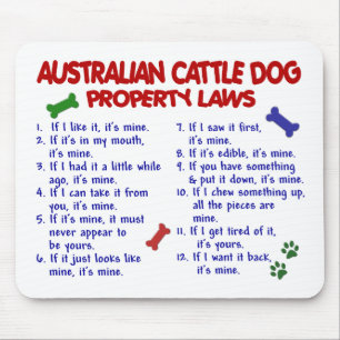 Mousepad Leis AUSTRALIANAS 2 da propriedade do CÃO do GADO