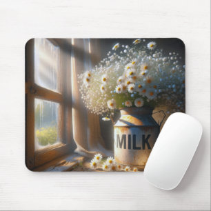 Mousepad Leite Antiquado Com Disies