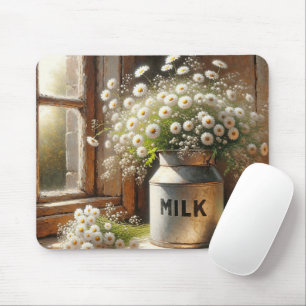 Mousepad Leite Antiquado Com Disies