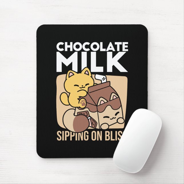 Mousepad Leite de Chocolate Bebendo Felicidade – Comida de  (Com mouse)