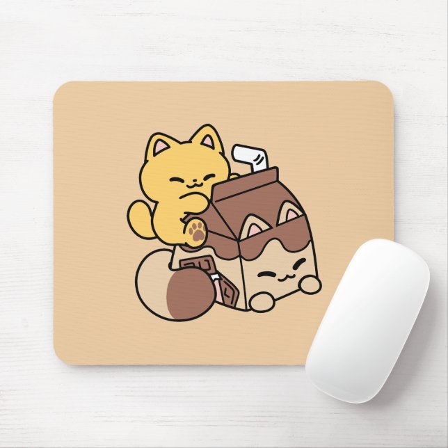 Mousepad Leite de Chocolate Bebendo Felicidade – Comida de  (Com mouse)