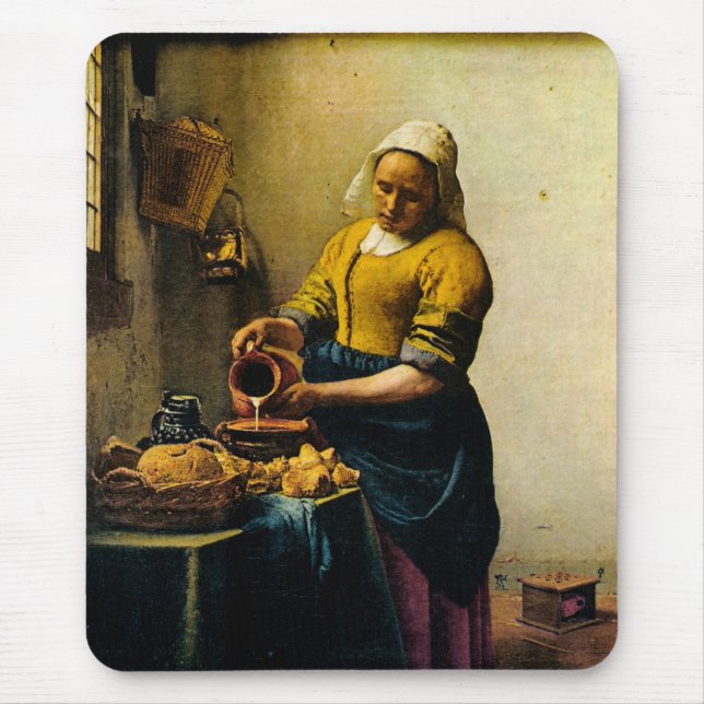 Mousepad Leite de derramamento do Maidservant de Vermeer (Frente)