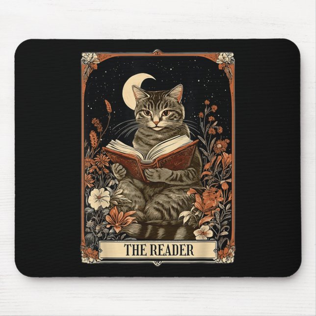 Mousepad Leitura da Lua Floral do Livro de Leitura do Cartã (Frente)