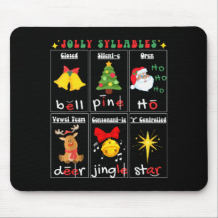 Mousepad Leitura de Natal Tipos de Sílabas Professor Fonêmi