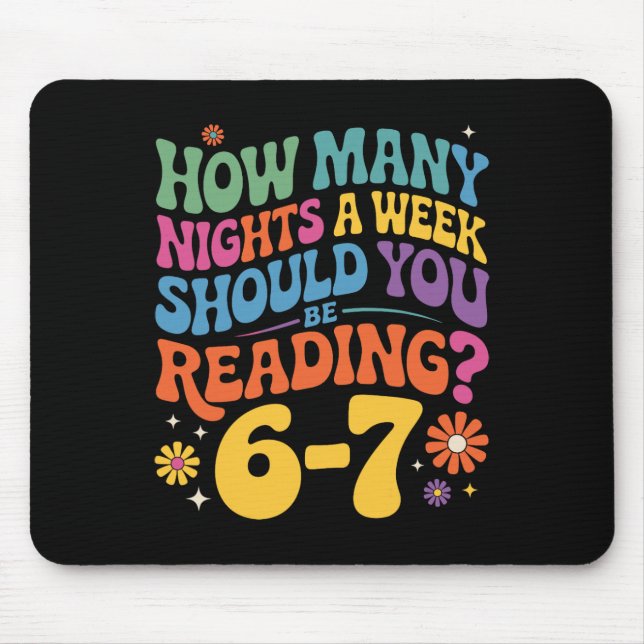 Mousepad Leitura Divertida 6 7 Seis Sete Meme Professor de  (Frente)