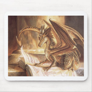 Mousepad Leitura dourada do livro do dragão