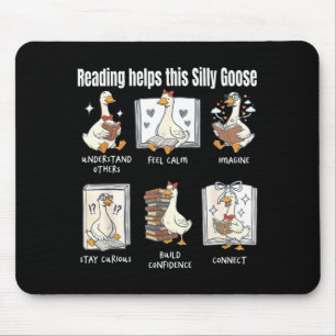 Mousepad Leitura engraçada ajuda esta bibliotecária gansa b