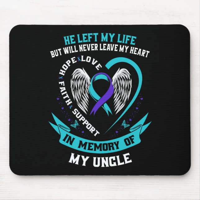 Mousepad Lembrança na memória do meu tio Suicida Awarenes (Frente)