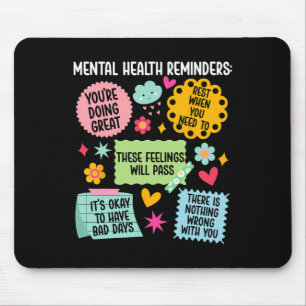Mousepad Lembretes de Saúde Mental Mês de Conscientização s