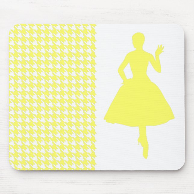 Mousepad Lemonade Modern Houndstooth c/ Fashion Silhouette (Frente)