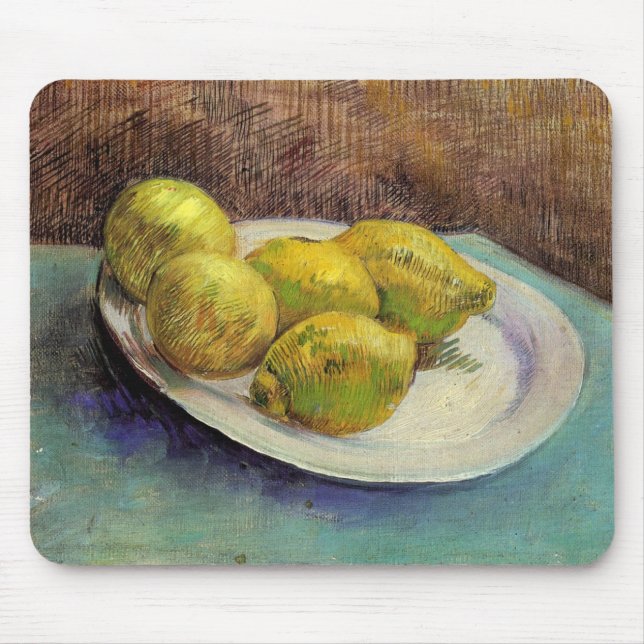 Mousepad Lemons vitais em Plate Van Gogh de Belas Artes (Frente)