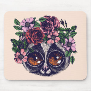 Mousepad Lemur floral doce