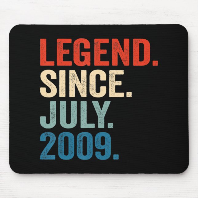 Mousepad Lenda De Presentes De 13 Anos Desde Julho De 2009  (Frente)