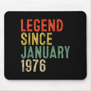 Mousepad Lenda Desde Janeiro de 1976 Presentes de Aniversár