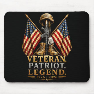 Mousepad Lenda Patriota Veterano Bandeira Americana 250 Ano