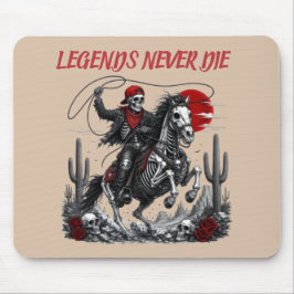 Mousepad LENDAS NUNCA MORREM – Cowboy Esqueleto Cavalgando