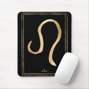 Mousepad Leo martelava ouro estilizado astrologia zodíaco