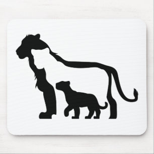 Mousepad Leões Pretos e Brancos