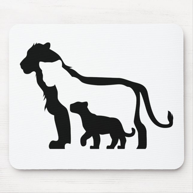 Mousepad Leões Pretos e Brancos (Frente)