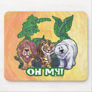 Mousepad Leões Tigre Ursos Oh Meu