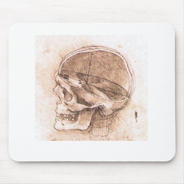 Mousepad Leonardo da Vinci Anatomia Caveira Belas Artes (Frente)