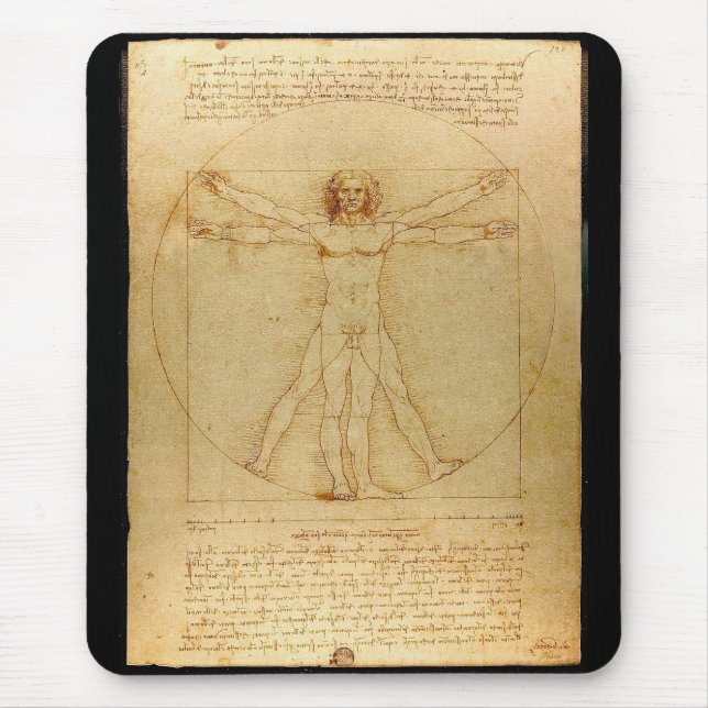 Mousepad Leonardo da Vinci, Homem Vitruviano (Frente)