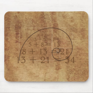 Mousepad Leonardo da Vinci. Relação ouro. De gulden snede