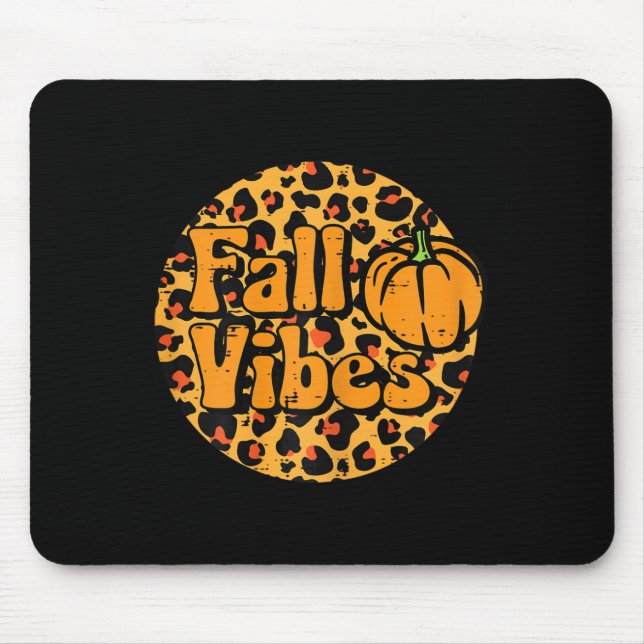 Mousepad Leopard Fall Vibes Fúnebre Outono Bonito Mulheres  (Frente)