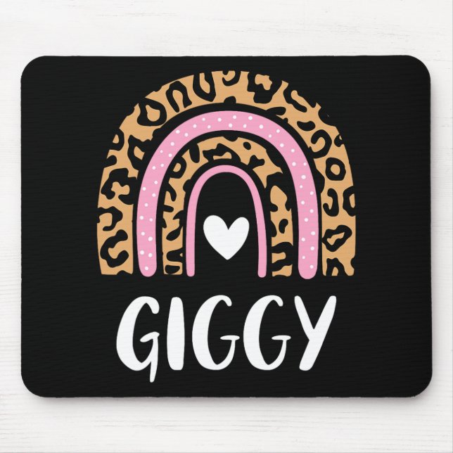 Mousepad Leopard Impressão arco-íris Dia de as mães bonito  (Frente)
