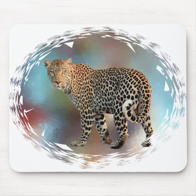 Mousepad Leopard Modern Pop Art Modelo de tendências (Frente)