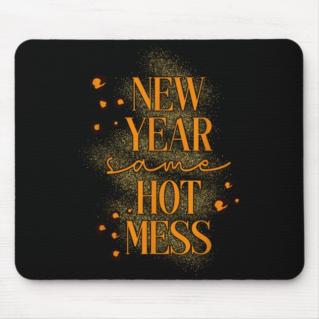 Mousepad Leopard New Year Same Hot Mess New Year's Eve Reso (Frente)