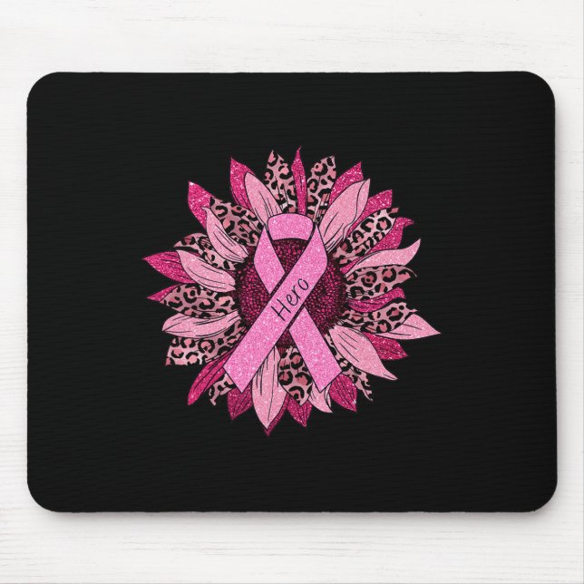Mousepad Leopard Sunflower Cheetah Sensibilização para o Ca (Frente)